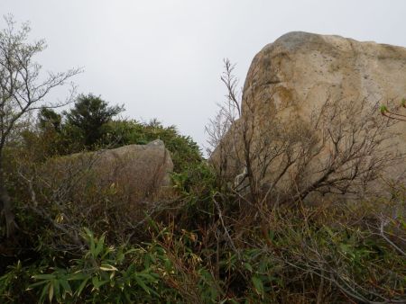 カモシカ台にある大きな岩場。この岩の上に登るのかと思いきや、展望地はこの裏側にあった