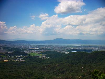 大津方面や琵琶湖も一望できた
