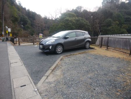 みくまり峡入口にある駐車場。駐車場なのか不明だがここしか車を駐車することができない