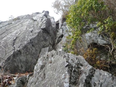 ここで、もう勘弁してくださいといわんばかりの急斜面の岩登りが待っていた。呼吸困難になったので休み休み登っていった