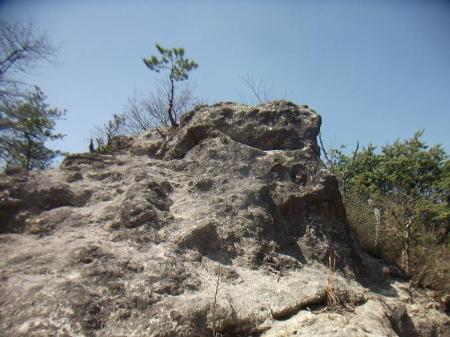 この岩のところまでくると長かった階段が終わる