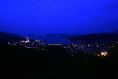 大内峠一字観公園からの夜景は光が少なかった