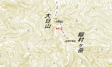 宝剣の場所の地図を載せておきます。見つからない人は尾根にはいって稲村ヶ岳へ登しまっています