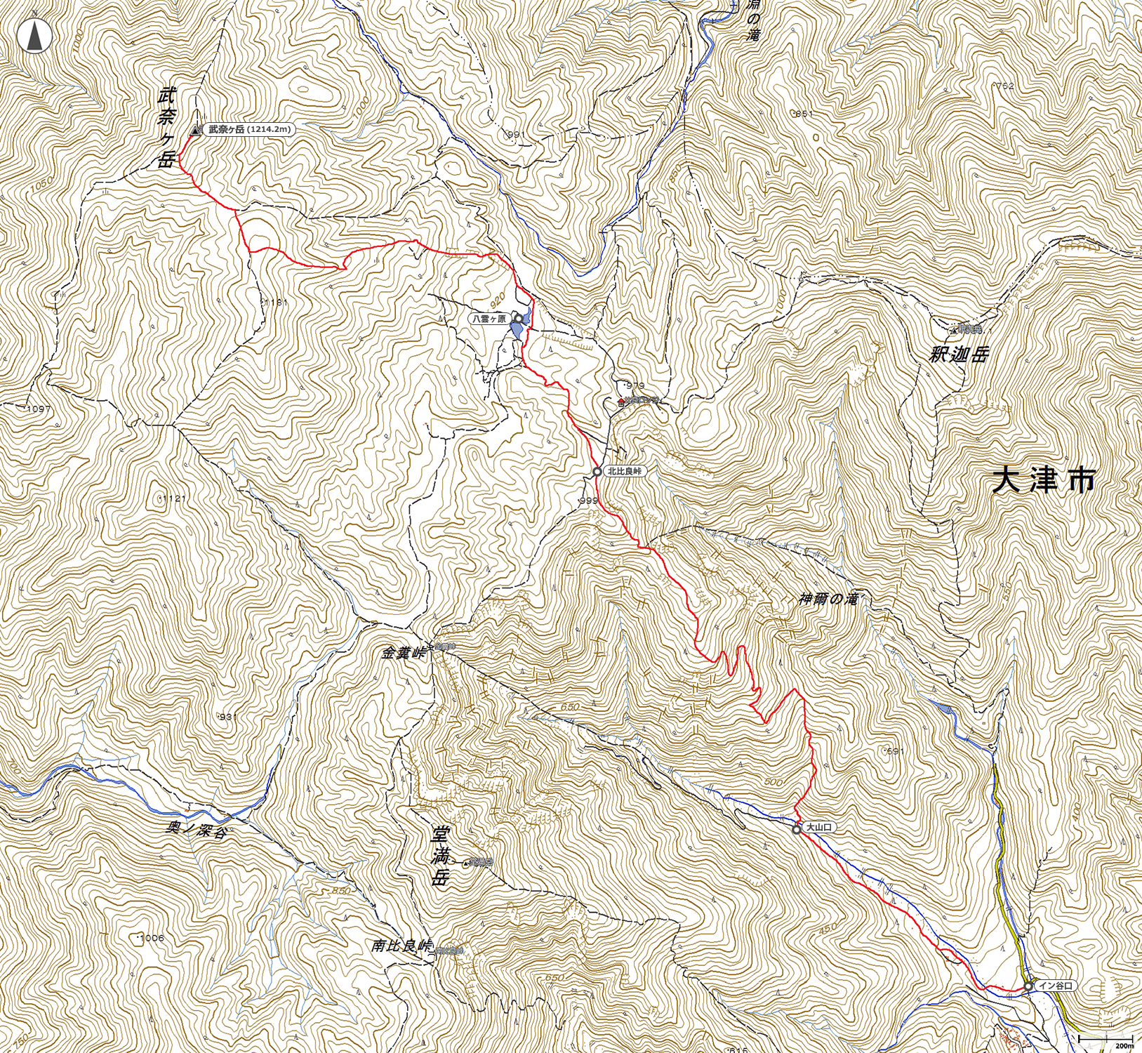 武奈ヶ岳地図