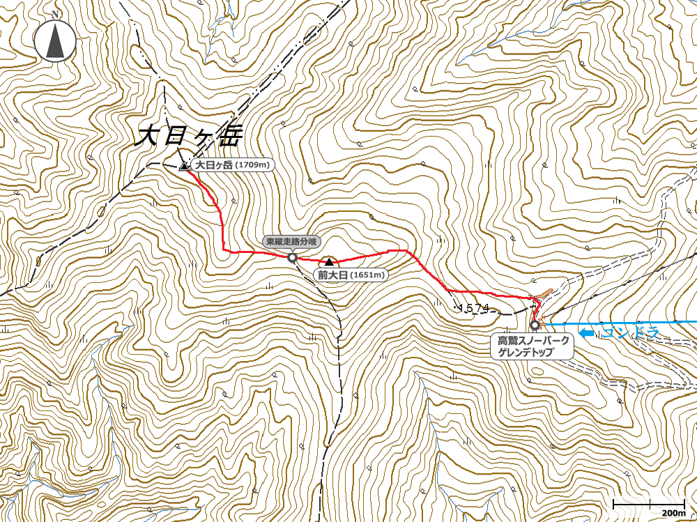 大日ヶ岳（BCスキー）地図