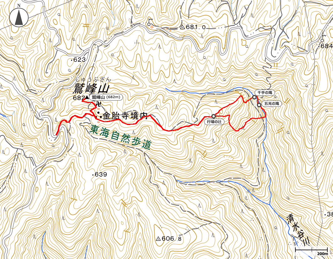鷲峰山（行場巡り）地図