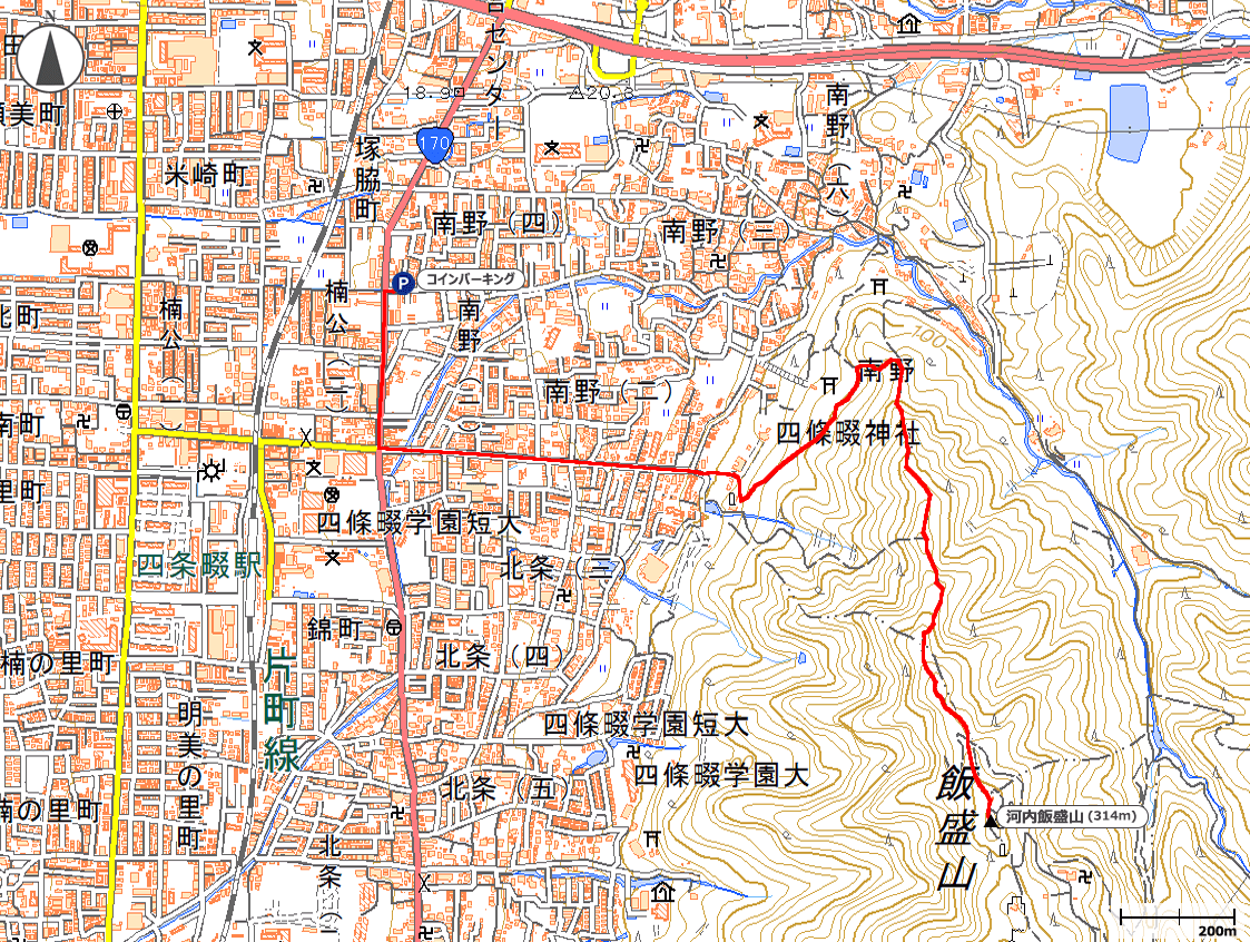 河内飯盛山地図