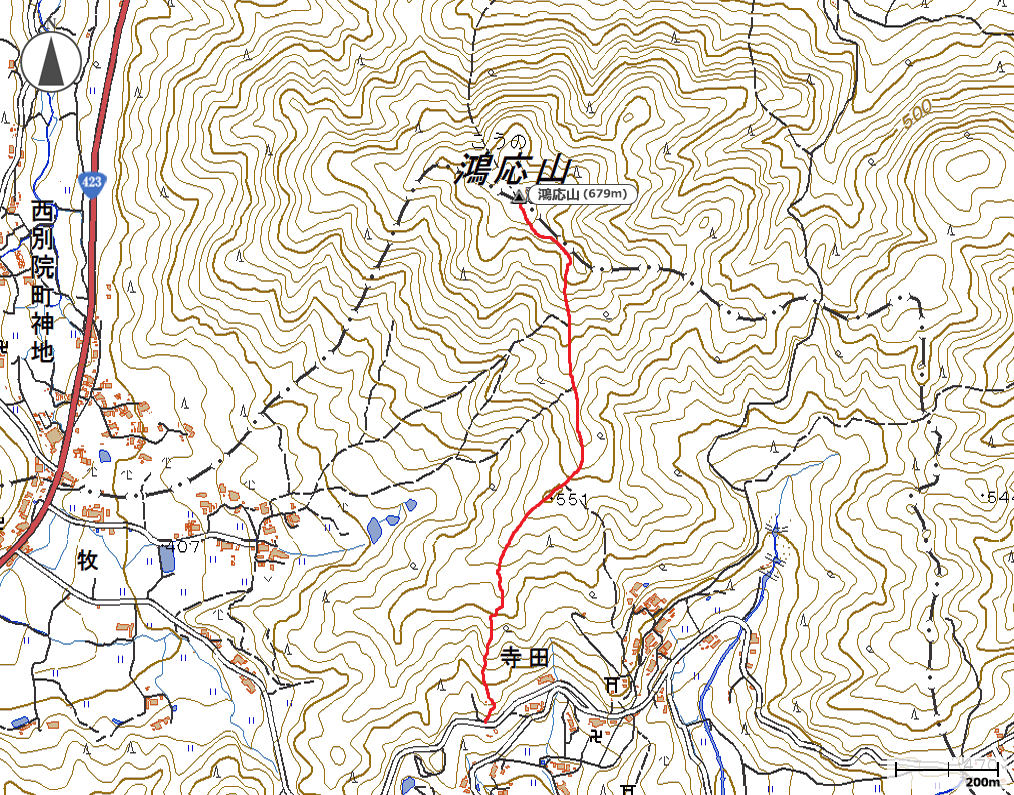 鴻応山地図