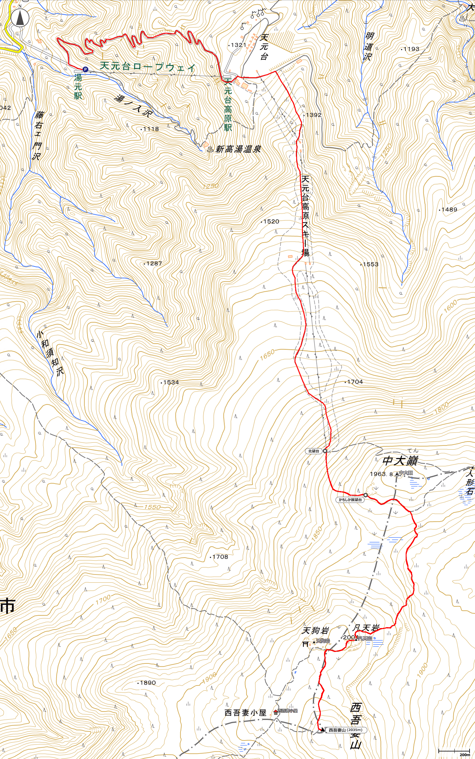 西吾妻山地図