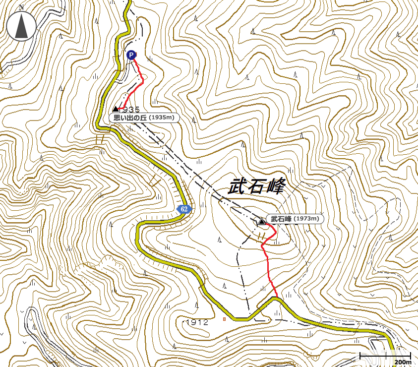 武石峰・思い出の丘地図