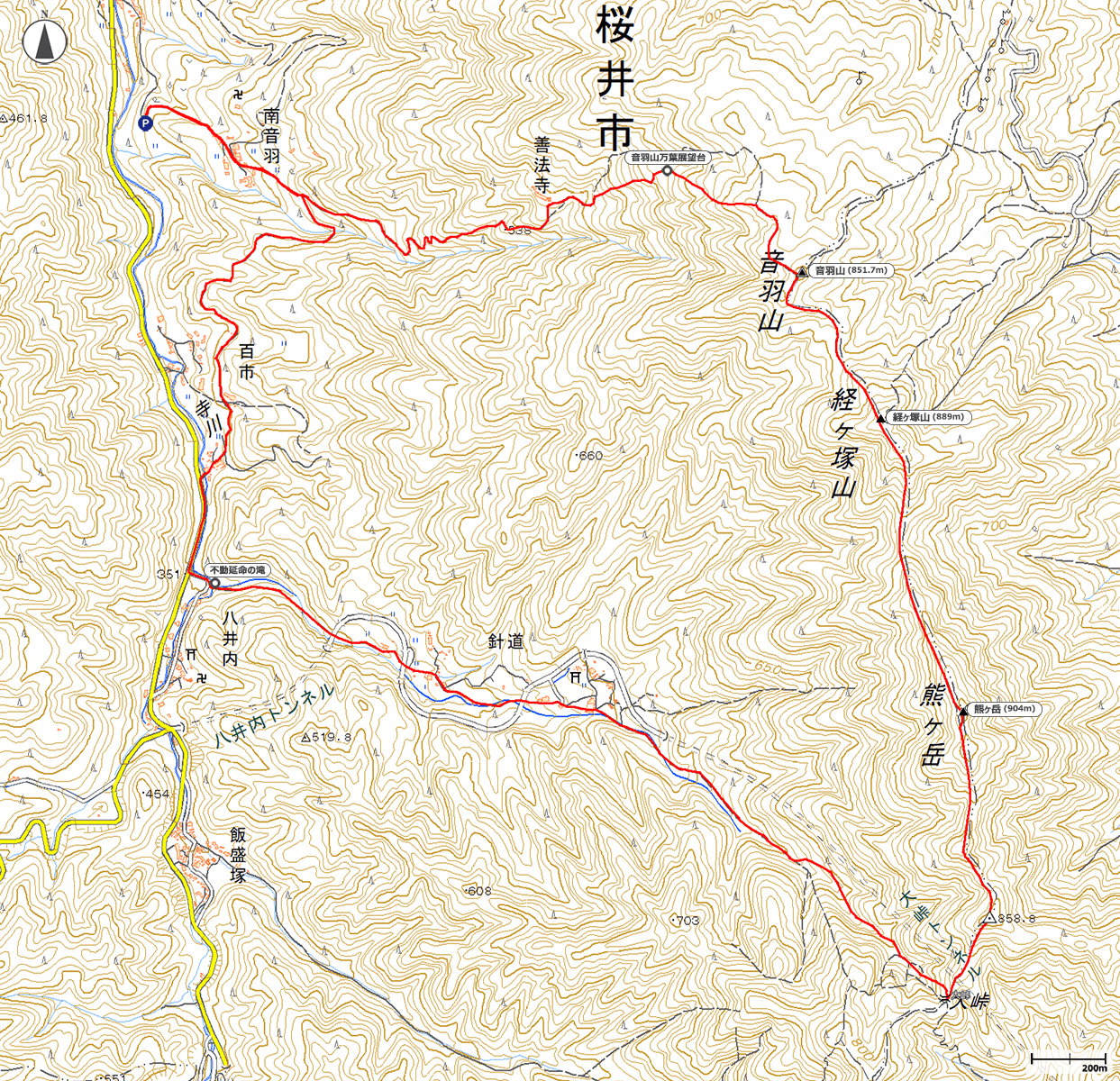 音羽三山地図