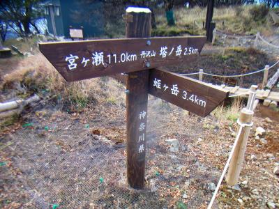 さて、次は丹沢最高峰の蛭ヶ岳へ行くが3.4kmもあるのか。時間はまだあるのでゆっくり行くことにする