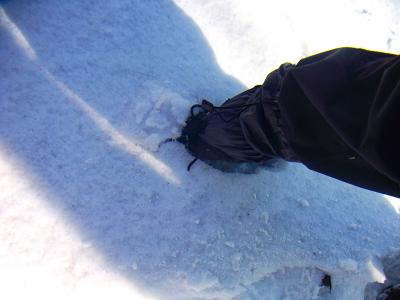 足がズボッと入るぐらいまでの積雪量になった。ショートのゲイターを持ってきておいてよかった