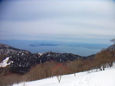 このコヤマノ岳付近から琵琶湖が見えた