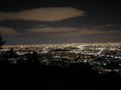 五月平展望台下から大阪北部の夜景